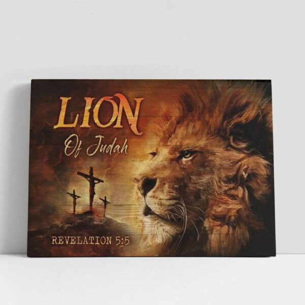 Christian Canvas Wall Art, Amazing Lion Orange Sunset Lion Of Judah Canvas Poster