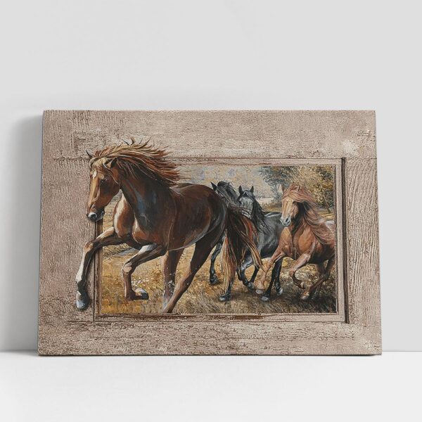 Christian Canvas Wall Art, American Quarter Horse Running Horse Meadow Land Canvas Wall Art, Bible Verse Canvas