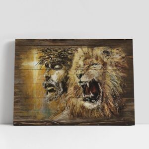 Christian Canvas Wall Art, Angry Lion Stunning…