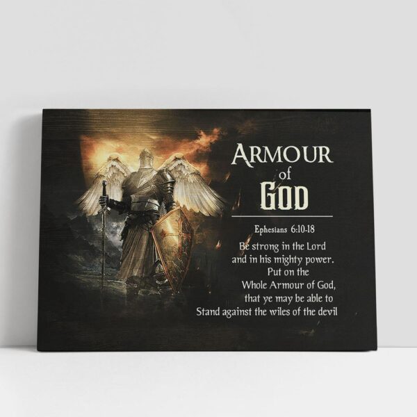 Christian Canvas Wall Art, Armour of God The knight with wings Canvas Wall Art, Bible Verse Canvas