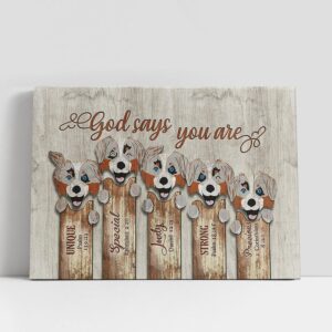 Christian Canvas Wall Art, Australian Shepherd God…