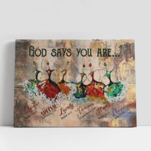 Christian Canvas Wall Art, Ballerina God Says…