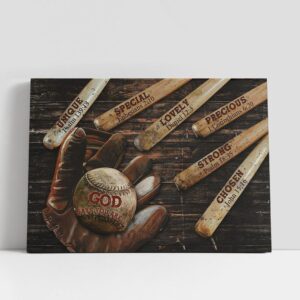 Christian Canvas Wall Art, Baseball, God Says…