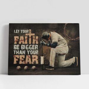 Christian Canvas Wall Art, Baseball Let Your…