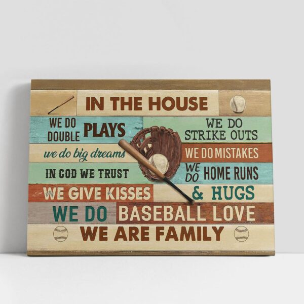 Christian Canvas Wall Art, Baseball We Are Family Canvas Wall Art, Bible Verse Canvas