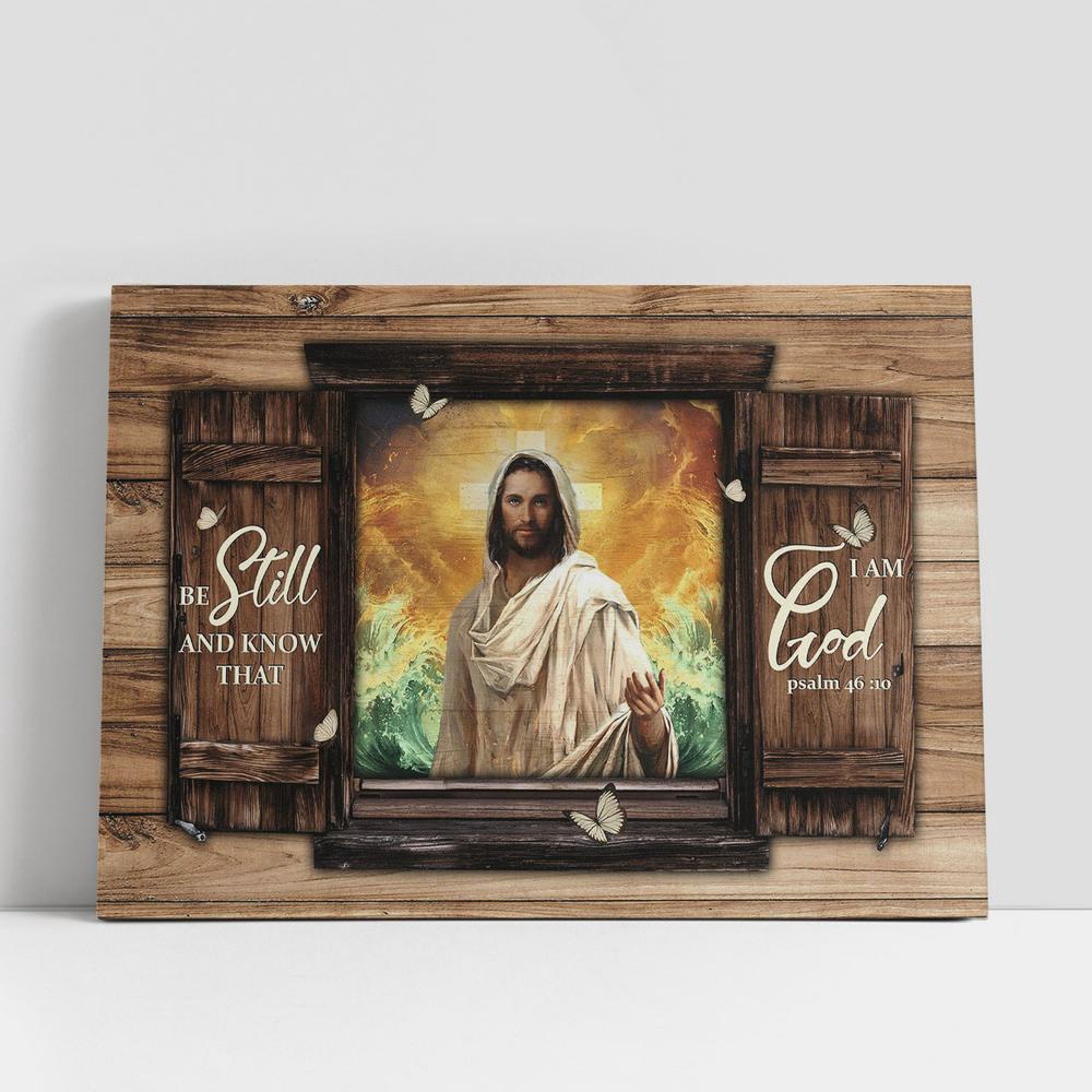 Christian Canvas Wall Art, Be Still And Know That I Am God Canvas, Jesus Hand Ocean Large Canvas, Christian Gifts Wall Art Christian Canvas Wall Art, Be Still And Know That I Am God Canvas, Jesus Hand Ocean Large Canvas, Christian Gifts Wall Art