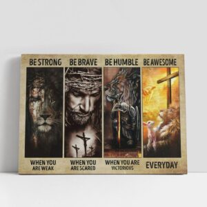 Christian Canvas Wall Art, Be Strong Be…