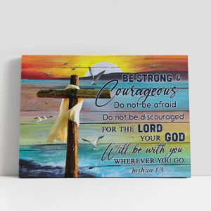 Christian Canvas Wall Art, Be Strong &…