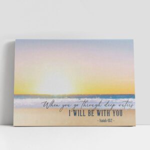 Christian Canvas Wall Art, Beach Sunset Isaiah…