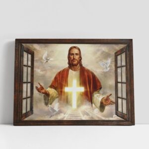 Christian Canvas Wall Art, Beautiful Cross Dove…