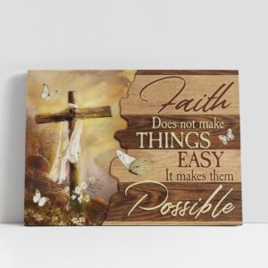 Christian Canvas Wall Art, Beautiful Cross, Mountain…