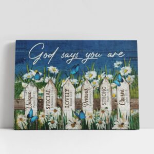 Christian Canvas Wall Art, Beautiful Daisy Garden,…