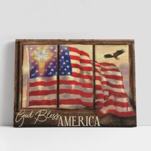 Christian Canvas Wall Art, Beautiful Us Flag…