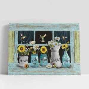 Christian Canvas Wall Art, Begin Each Day…