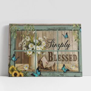 Christian Canvas Wall Art, Bible Book, Daisy…