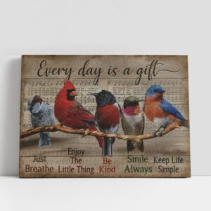 Christian Canvas Wall Art, Bird Painting, Red…