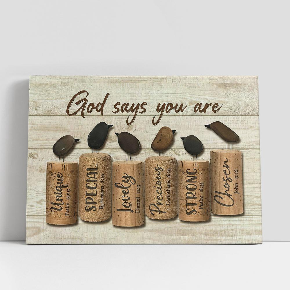 Christian Canvas Wall Art, Bird Rock God Says You Are Canvas Wall Art, Bible Verse Canvas Christian Canvas Wall Art, Bird Rock God Says You Are Canvas Wall Art, Bible Verse Canvas