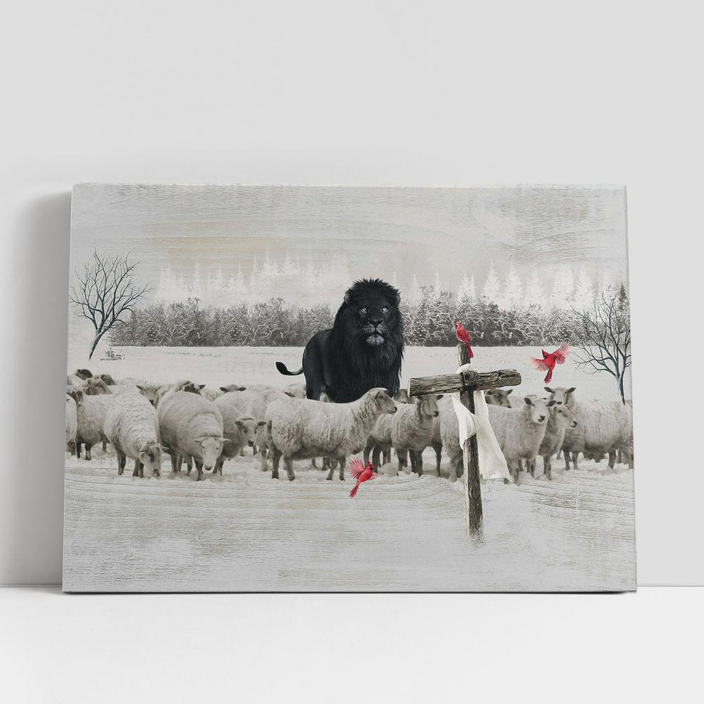 Christian Canvas Wall Art, Black Lion, Lamb Farm, Red Cardinal, Cross Wall Art Canvas, Christian Gifts Wall Art Christian Canvas Wall Art, Black Lion, Lamb Farm, Red Cardinal, Cross Wall Art Canvas, Christian Gifts Wall Art