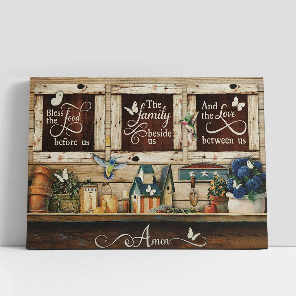 Christian Canvas Wall Art, Bless The Food Before Us The Family Beside Us And The Love Between Us Large Canvas Art Christian Canvas Wall Art, Bless The Food Before Us The Family Beside Us And The Love Between Us Large Canvas Art