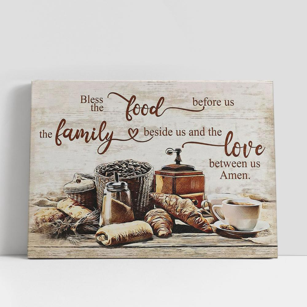 Christian Canvas Wall Art, Bless The Food Before Us The Family Beside Us Canvas Print, Inspirational Canvas Art, Scripture Wall Art Christian Canvas Wall Art, Bless The Food Before Us The Family Beside Us Canvas Print, Inspirational Canvas Art, Scripture Wall Art