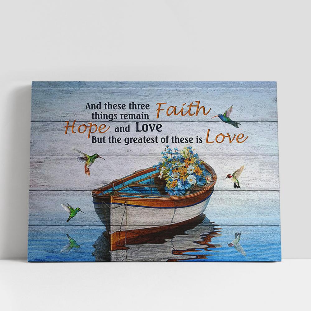 Christian Canvas Wall Art, Boat On River Hummingbird The Greatest Of These Is Love Wall Art Canvas, Christian Gifts Wall Art Christian Canvas Wall Art, Boat On River Hummingbird The Greatest Of These Is Love Wall Art Canvas, Christian Gifts Wall Art