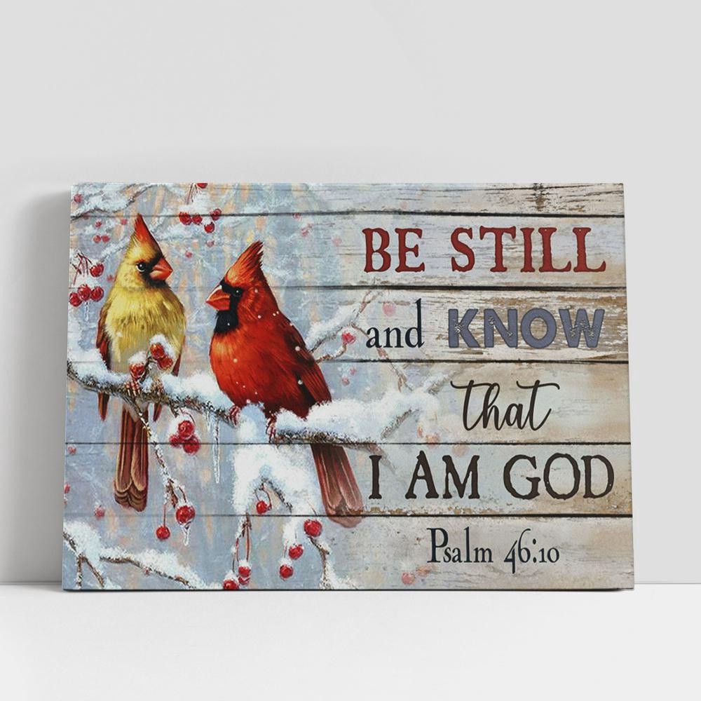 Christian Canvas Wall Art, Cardinal Be Still And Know That I Am God Large Canvas Art Christian Canvas Wall Art, Cardinal Be Still And Know That I Am God Large Canvas Art