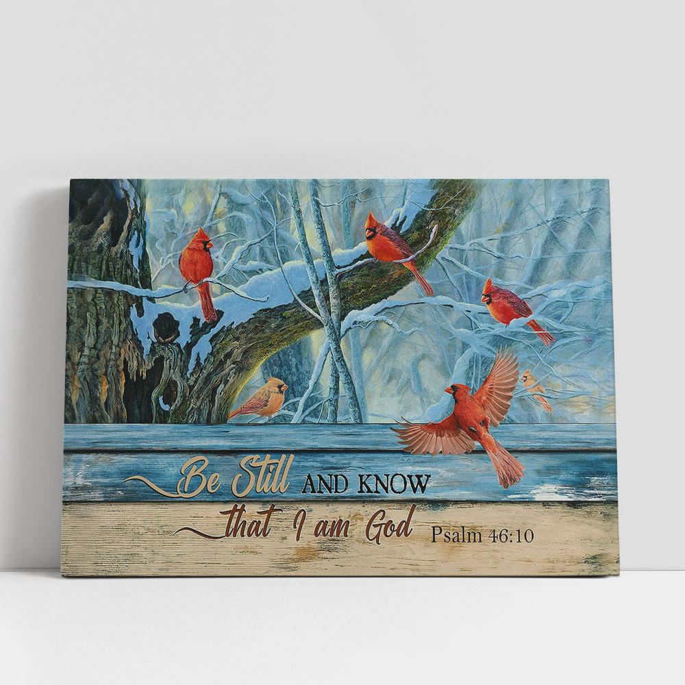 Christian Canvas Wall Art, Cardinal Blue Light Be Still And Know That I Am God Canvas Wall Art Christian Canvas Wall Art, Cardinal Blue Light Be Still And Know That I Am God Canvas Wall Art