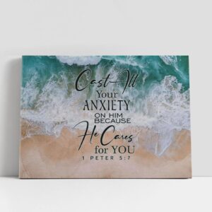 Christian Canvas Wall Art, Cast All Your…