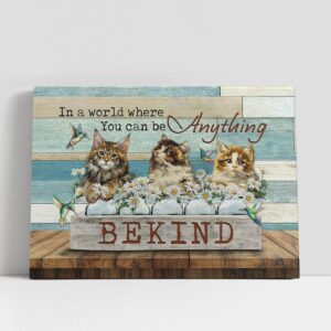 Christian Canvas Wall Art, Cat Daisy Field…