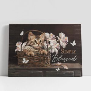 Christian Canvas Wall Art, Cat Light Pink…