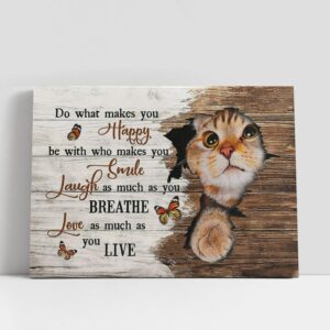Christian Canvas Wall Art, Cat Orange Butterfly…