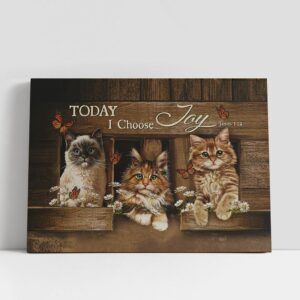 Christian Canvas Wall Art, Cat Pretty Daisy…