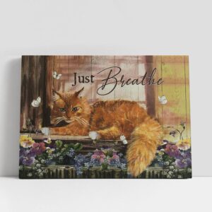 Christian Canvas Wall Art, Cat Purple Flower…