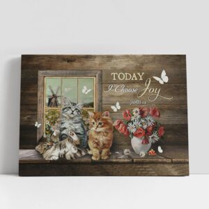 Christian Canvas Wall Art, Cat Red Poppy…