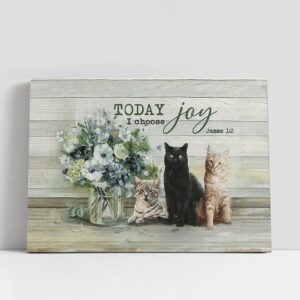 Christian Canvas Wall Art, Cats Flower Vase…
