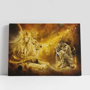 Christian Canvas Wall Art, Christian Gifts Lion…