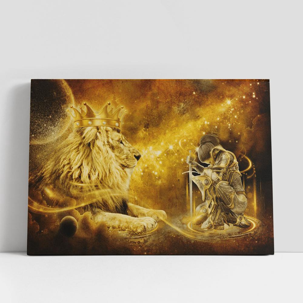 Christian Canvas Wall Art, Christian Gifts Lion And Female Warrior Knight Of God Large Canvas Art, Christian Gifts Wall Art Home Decor Christian Canvas Wall Art, Christian Gifts Lion And Female Warrior Knight Of God Large Canvas Art, Christian Gifts Wall Art Home Decor