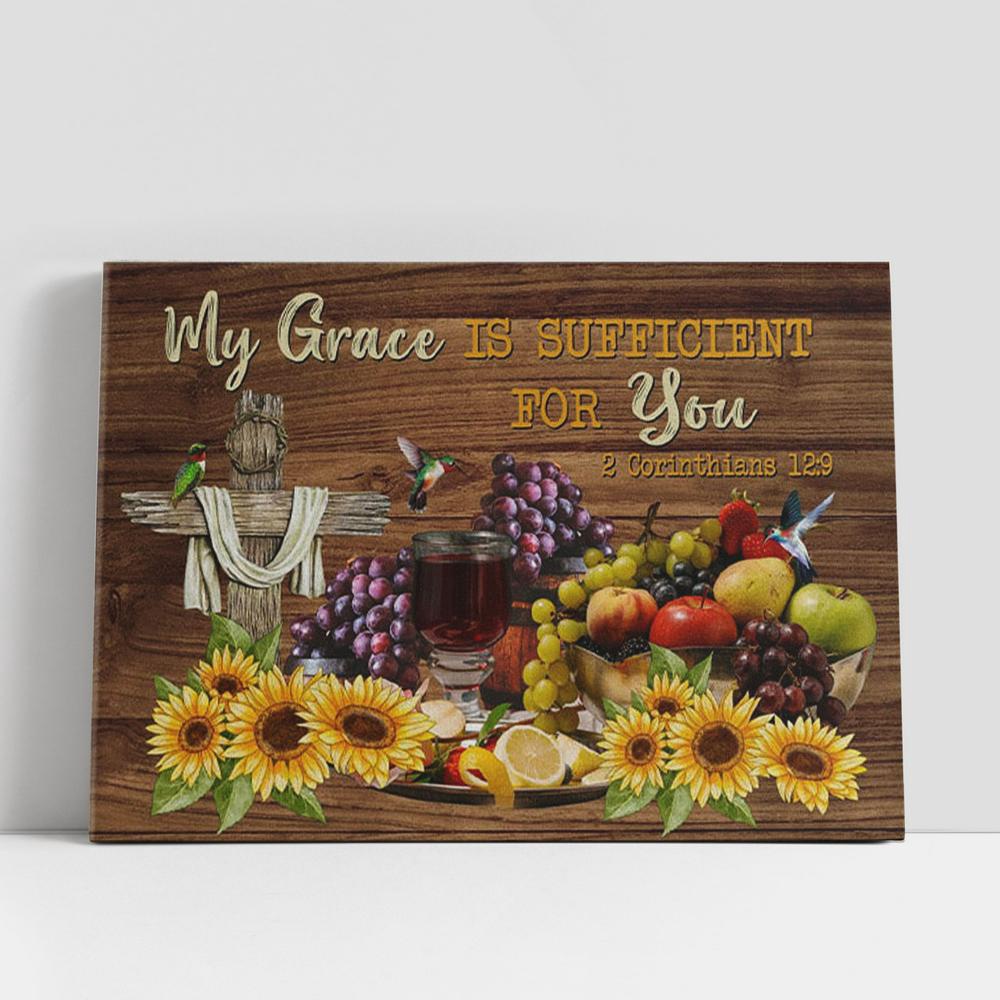 Christian Canvas Wall Art, Christian Gifts Wall Art 2 Corinthians 129 My Grace Is Sufficient For You Canvas Print Christian Canvas Wall Art, Christian Gifts Wall Art 2 Corinthians 129 My Grace Is Sufficient For You Canvas Print
