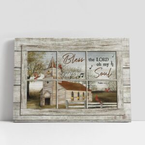 Christian Canvas Wall Art, Church Red Cardinals…