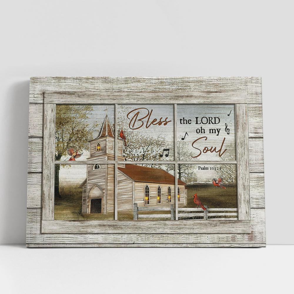 Christian Canvas Wall Art, Church Red Cardinals Bless The Lord Canvas Wall Art
