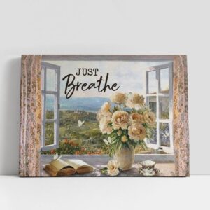 Christian Canvas Wall Art, Climbing Rose Vase,…