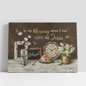 Christian Canvas Wall Art, Clock Cotton Flower…