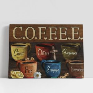 Christian Canvas Wall Art, Coffee Cups Coffee…