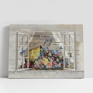 Christian Canvas Wall Art, Colorful Flower Hummingbird…