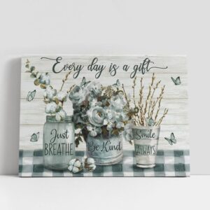 Christian Canvas Wall Art, Cotton Flower Butterfly…