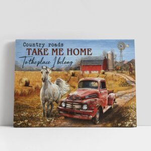 Christian Canvas Wall Art, Country Roads Take…