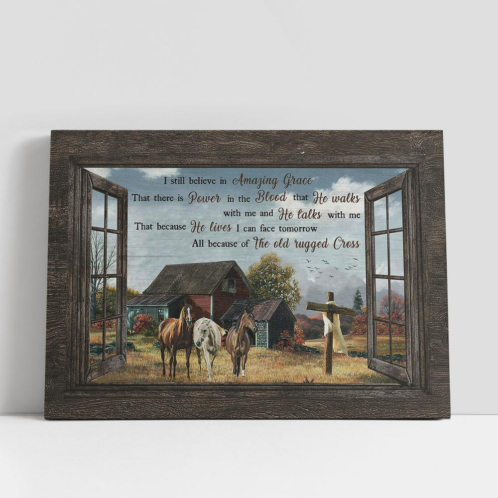 Christian Canvas Wall Art, Countryside Horse I Still Believe In Grace Canvas Wall Art Christian Canvas Wall Art, Countryside Horse I Still Believe In Grace Canvas Wall Art