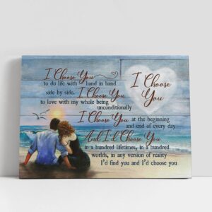 Christian Canvas Wall Art, Couple Blue Ocean…