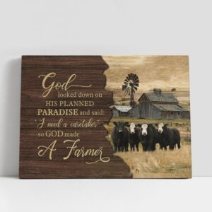 Christian Canvas Wall Art, Cow Green Meadow…