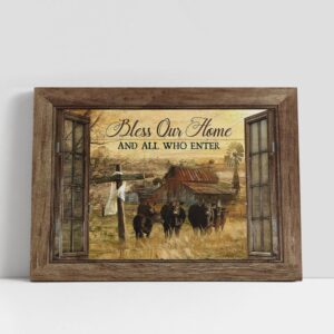 Christian Canvas Wall Art, Cow Tranquil Farm…